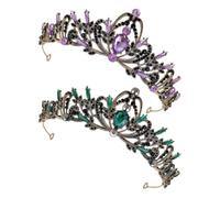 Alipis 2 Pièces Couronne de Mariage pour Mariée en Alliage de Zinc avec Cristaux, Style Vintage Élégant, Port Longue Durée pour Fête et Bal