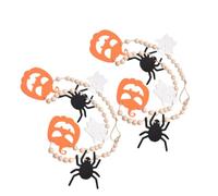 Alipis 2 Pièces Guirlande de Perles en Bois Citrouille Halloween, Décoration Murale Chic et Rétro, Suspendue pour Fête Extérieure et Décoration de Manteau