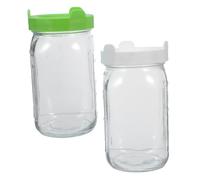 Alipis 2 Pièces Kit de Germination en Bocal Mason à Large Ouverture, Bocal à Pousses en Verre avec Couvercle Égouttoir et Maille, pour Microgreens Cuisine
