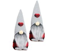 Alipis 2 Pièces Poupée GNOME de Noël Créative à Carreaux, Décor Fenêtre | Poupée de Tissu, Style Joli, Fait Main, Amulette, pour Fêtes et Noël, Format Moyen Gris