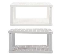 Alipis 2 pièces Support Carré pour Pinceaux Maquillage et Crayons de Peinture Organisateur Multifonction Blanc et Gris pour Bureau et Atelier Lot