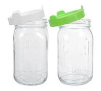 Alipis 2pièces Kit de Germination Bocaux Mason à Large Ouverture avec Couvercles Maille pour Graines Germoir Maison pour Pousses Saines et Micro-pousses sur Plan de Travail