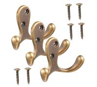 Alipis 3 pièces Crochets Muraux Doubles Patères Solides pour Salle de Bain Chambre Cuisine Rangement Serviettes et Vêtements Accessoires