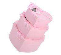 Alipis 3 Pièces Lot de Boîtes en Forme de Cœur Rose, Tailles Petite, Moyenne et Grande, en Papier Résistant, avec Couvercle, Boîte à Friandises pour Saint-valentin, Anniversaire et
