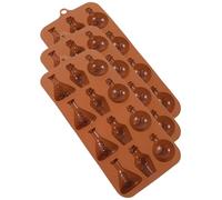 Alipis 3 Pièces Moule à Pâtisserie en Silicone Marron de Bouteille de Vin, Flexible et Multifonction pour Chocolat et Gâteaux DIY à Thème Halloween