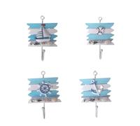 Alipis 4 Pièces En Métal Décoration Murale Nautique Deco Marine Decoration Theme Plage Portemanteau Mural Décoration De Maison Patère Ménage Bambou Crochet De Porte Bord De Mer