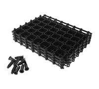 Alipis 4 Pièces Grille de Fontaine Rectangulaire 10x7, 7x0, 4 Po | Plastique Noir, Panneaux Modulaires à Épissure, Support pour Bassin et Filtration