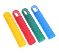 Alipis 4 Pièces Poignée de Manche à Balai 25 MM Antidérapante avec Trou | Capuchon Plastique de Rechange, Installation Facile, Couleurs Bleu Rouge Jaune Vert