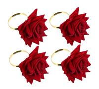 Alipis 4pièces Lot de Anneaux Serviette Forme Rose pour Mariage Anniversaire Décoration Intérieure Table Hôtel