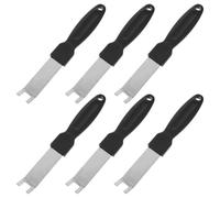 Alipis 6 Pièces Extracteur de Grille de Barbecue en Acier Inoxydable | Outil Portable Multifonction, Usage Extérieur et Repas Familiaux, Finition Noire, Entretien Facile