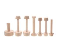 Alipis 7 Pièces Poussoir à Tartelettes aux Œufs en Bois Double Face | Nettoyage Facile, Acier Inoxydable Intégré, Usage DIY et Fête, Finition Beige, Multi-usage