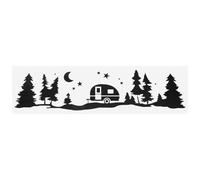 Alipis Autocollant de voiture Grand avec arbres étoiles et lune Autocollant de camping-car imperméable pour caravane et camping Décoration extérieure créative pour voiture et camping-car Montage et