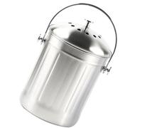 Alipis Bac à Compost pour la Cuisine en Acier Inoxydable 10L Composteur Domestique Compact Couvercle Anti-Odeur avec poignée pour Intérieur Cuisine