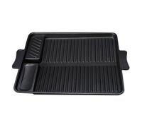 Alipis Barbecue Plaque Rectangulaire Antiadhésive Matériau Résistant Chaleur pour Steak BBQ et Gril Électrique Convient aux Plaques à Induction et Poêles à Griller avec Évacuation Huile