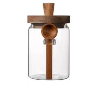 Alipis Bocal Étanchéité et Résistance aux Fissures en Verre Hermétique avec Couvercle en Bois 850ml pour Stockage de Café et Bonbons, pour Boulangerie ou Centre Commercial