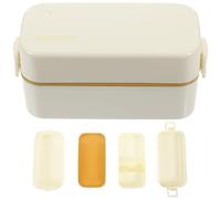 Alipis Boîte à Bento Double Couche 850ml en Pp, Étanche, Blanche | Réutilisable, Compacte et Légère, pour Travail et Pique-niques, Convient aux Étudiants et Garçon et Filles