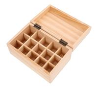 Alipis Boîte en Bois Beige Polissage Fin 15 Compartiments Résistance à Pression avec Couvercle pour Huiles Essentielles Rangement pour Bureau et Atelier