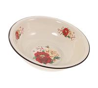 Alipis Bol à Mélanger Vintage Émaillé 26 Cm Acier Renforcé Bassine Alimentaire Multifonction Pot à Pâte Bassin Ménager Cuisine et Lavage Visage Usage Quotidien Plusieurs styles