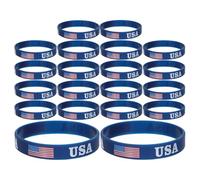Alipis Bracelets en Silicone pour Célébrations en Plein Air et Événements Sportifs 20 Pièces Patriotique Confort Haute Élasticité, Portable pour Adultes et Garçon et Filles