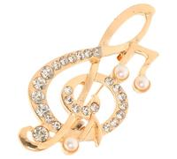 Alipis Broche Note de Musique Dorée Perle, Épinglette Décorative Élégante pour Vêtements, Accessoires Mode Femme, pour Pull, Manteau et Paquet à Dos, Bijou Fantaisie