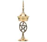 Alipis Brûleur de Parfum en Laiton Doré Pentacle, Purifie L'air et Relaxe, Bol Décoratif pour Contemplation en Intérieur