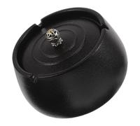Alipis Cendrier à Cigares D'extérieur, Cendrier en Céramique Chinoise avec Couvercle, Noir, Anti-Vent, Facile à Nettoyer, pour Terrasse Intérieure et Extérieure, Fumeurs