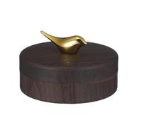 Alipis Cendrier avec Couvercle Bois de Noyer et Intérieur INOX Cendrier Élégant pour Bureau Maison et Terrasse Anti-odeurs et Facile Entretien
