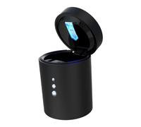 Alipis Cendrier de Voiture Portable Noir Couvercle et Lumière Led, Matériau Abs PC Pbt, Anti-fumée et Anti-saleté, pour Café et Centre Commercial