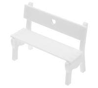 Alipis Chaise Miniature Banc de Parc Modèle Pla Blanc pour Micro Paysage | Décoration Mini Maison, Bureau, Style Fantaisie, Facile à Nettoyer, Meuble Miniature, Chaise Blanche