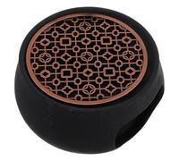 Alipis Chauffe-théière en Céramique Vintage Noir pour Maison Base Chauffante Ronde en Alliage, Chauffage Sécurisé Multifonction Cuisine et Décoration Intérieure