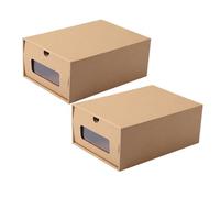 Alipis Coffret De Rangement Pour Chaussures Lot De 2 Grand Tiroir En Papier Épais 30 X 21 Cm Fenêtre Pour Un Accès Rapide