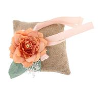 Alipis Coussin pour Alliances de Mariage en Tissu, Coussin Rond Rustique à Bagues, Décoration Champêtre pour Cérémonie et Anniversaire Design Unique