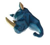 Alipis Crochet Mural Tête De Rhinocéros En Résine Bleu Rétro, Patère Décorative Murale Robuste, Support Cintre à Chapeaux Et Manteaux Pour Maison, Rangement Entrée, Lot