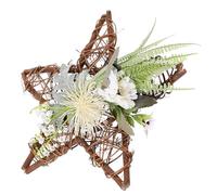 Alipis Décoration Murale Chic en Bois Fleurs Simulées de Pentagramme, Accessoire Suspendu Élégant pour Décoration Murale et Vitrine