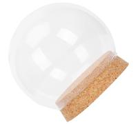 Alipis Dôme en Verre Cloche Sphérique 3,9 Pouces avec Base en Liège | Transparent, Base Stable et Légère, Nettoyage Facile, pour Fleurs Séchées et Préservées