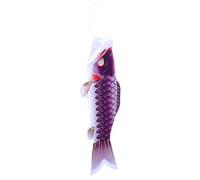 Alipis Drapeau de Poisson de Style Japonais pour Jardin et Cour, Pourpre | Manches à Air en Tissu, Mouvement Fluide et Installation Facile, Résistant la Décoloration