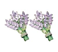 Alipis Épingle Vintage Chic en Alliage de Zinc, Bouquet Floral Lavande 2pcs, Accessoire Élégant et Facile à Porter pour Vêtements Féminins