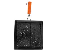 Alipis Grille à Poisson Robuste en Acier Inoxydable avec Poignée en Bois, Table de Camping Pliante Carrée, Facile à Transporter et Pliable pour Cuisson en Plein Air