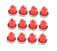 Alipis Lot de 12 Bougies Chauffe-plat Rouge de Rose en Paraffine, Bougies Décoratives à Longue Durée, pour Fêtes et Mariage