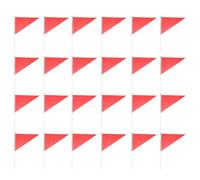 Alipis Lot de 25 Drapeaux Triangulaires Rouges Simples à Main en Tissu et Plastique, Légers Projets de Graffiti DIY et Compétitions Sportives