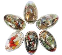 Alipis Lot de 6 Boîtes à Dragées en Fer-blanc Couvercles, Petites Boîtes à Bonbons Décoratives pour Pâques, Couleurs Assorties, pour Présents Invités et Rangement Style Style Aléatoire