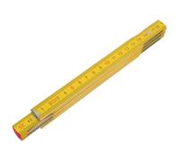 Alipis Mètre de Menuisier en Bois Naturel 1 Mètre Règle Pliable 6 Plis pour Applications en Atelier et Bricolage Multifonction Jaune