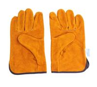 Alipis Moufles de Protection en Cuir de Vache Épais, Anti-brûlure, Orange | Respirants, Protection des Mains, Isolation Thermique, pour Barbecue et Soudure, une Paire