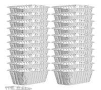 Alipis Moule à Rectangulaire 50 Pièces Alimentaire en Aluminium | Argenté, Réutilisable et Bien Poli, Adapté aux Gâteaux, au Four Domestique, Format Rectangulaire