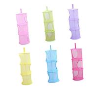 Alipis Organisateur De Rangement Suspendu à Compartiments Pour Vêtements Jouets Et Chaussures Panier De Stockage Maille Pour Chambre Garçon Fille Rouge