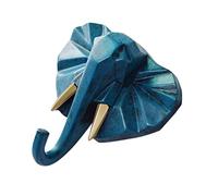 Alipis Patère Tête Éléphant en Résine, Crochet Mural Décoratif Chic, Fixation sans Perçage, pour Manteau, Chapeau et Entrée, Bleu
