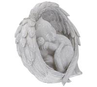 Alipis Pierre Tombale de Chat Commémorative en Résine, 1 Pièce | Statuette Ange Ailes, Style Réaliste et Vivant, pour Jardin ou Intérieur
