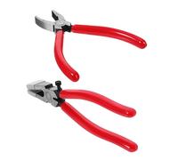 Alipis Pinces Brise-verre Découpe de Verre Stable Lot de 2 avec Mâchoires Courbées en Acier et Caoutchouc, Design Ergonomique Fabrication de Vitraux