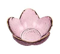 Alipis Plateau à Bijoux en Verre Floral Petit, Bol Annulaire Décoratif Peint en Doré Violet, Rangement Compact pour Femmes, Chambre à Coucher, Présent pour Maman et Fille