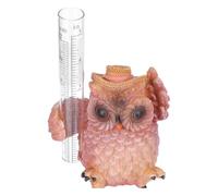 Alipis Pluviomètre en Résine Forme Hibou Marron avec Verre pour Mesure de Pluie, Décoration Classique Simple et Généreuse pour Jardin ou Balcon